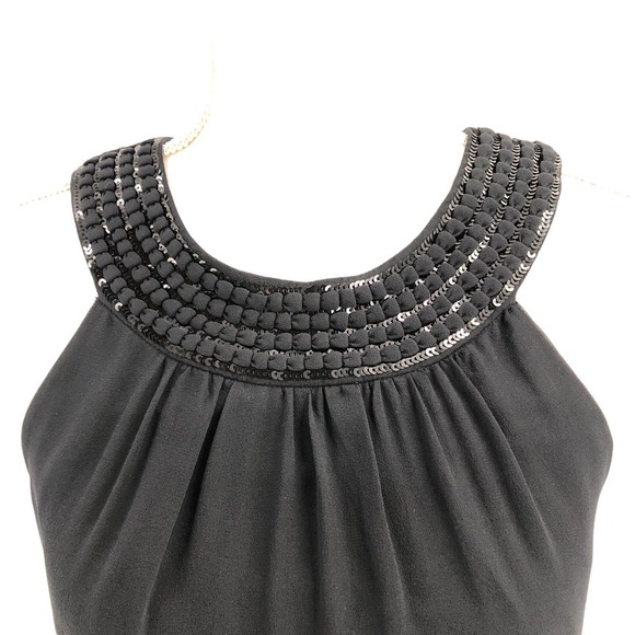 Vineyard Vines Womens Size 0 100% Silk Blouse Sleeveless Embellished Halter - Picture 2 of 7